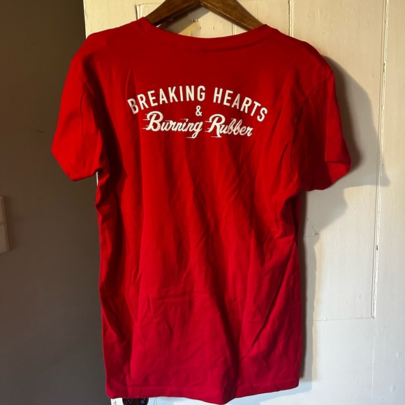 Breaking Hearts & Burning Rubber woman’s motorcycle tee NWOT - Picture 2 of 3